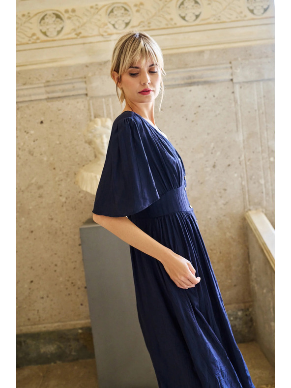 Moodo Temno modra ženska obleka Moodo