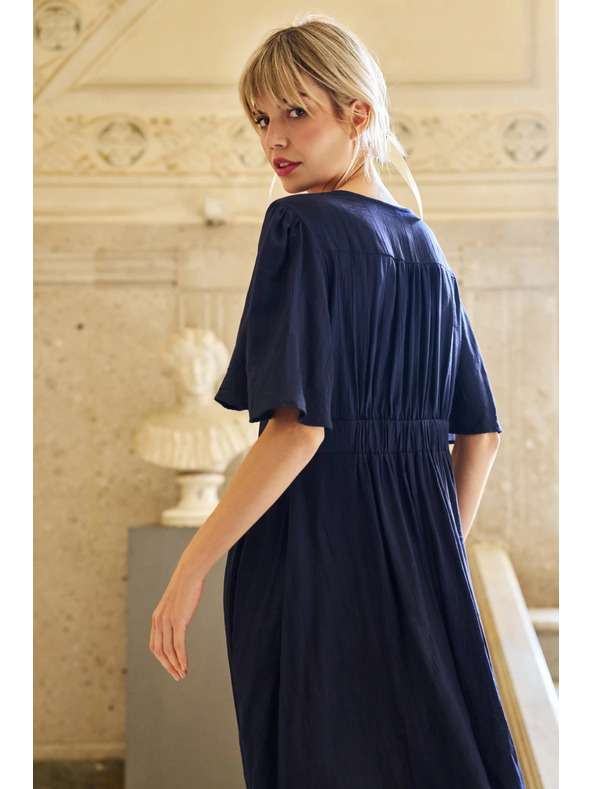 Moodo Temno modra ženska obleka Moodo