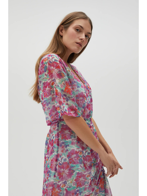 Moodo Fuksijsko roza ženska obleka Moodo