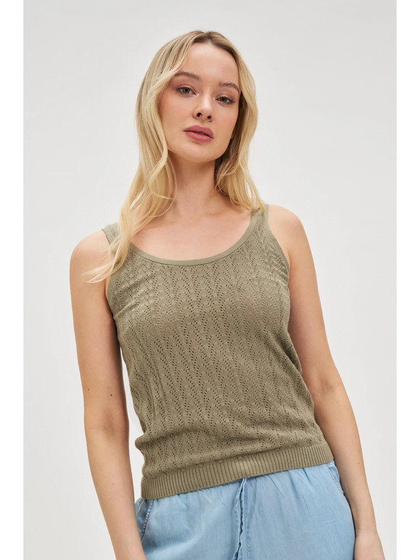 Moodo Olivno bombažno podaljšano oblačilo