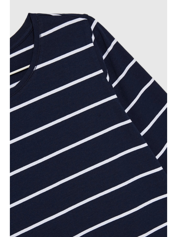 Moodo Temno modra ženska majica z dolgimi rokavi Moodo