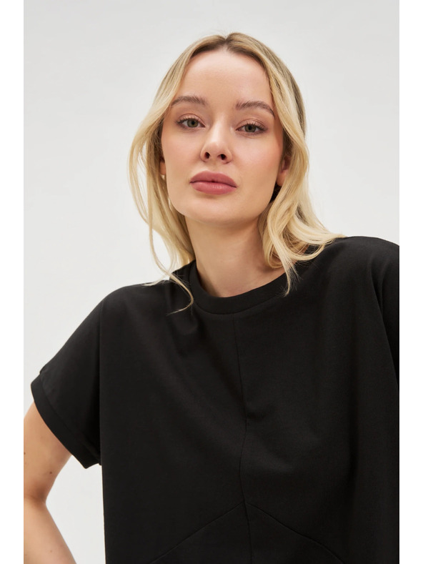 Moodo Črna ženska dolga srajca Moodo