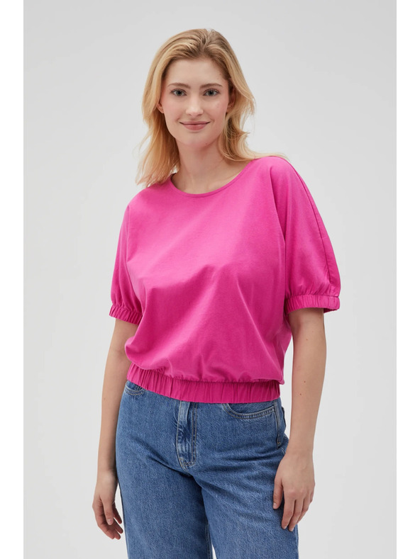 Moodo Fuksijsko rdeča ženska bombažna majica Moodo