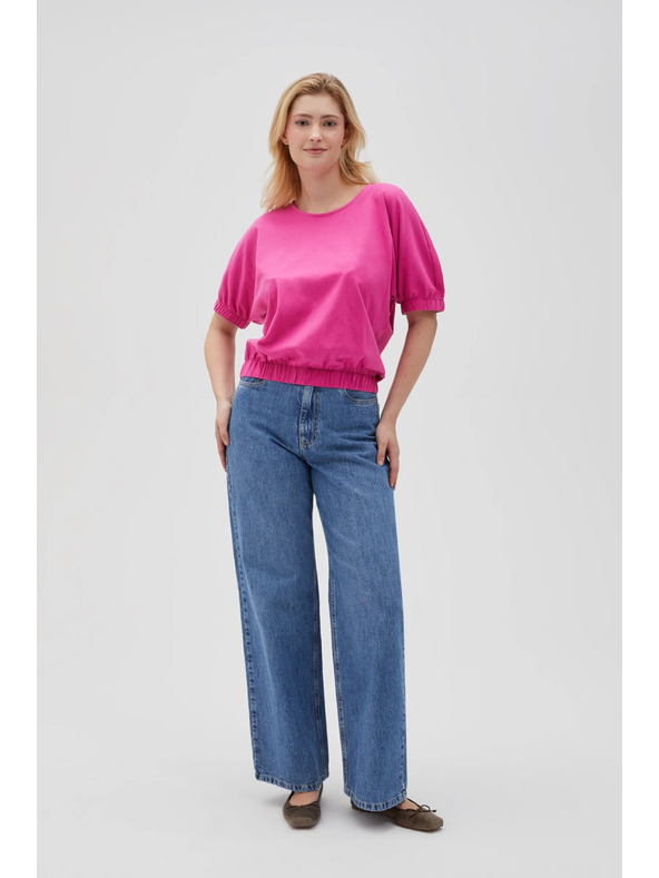 Moodo Fuksijsko rdeča ženska bombažna majica Moodo