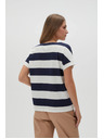 Moodo Modro-bela črtasta ženska majica Moodo