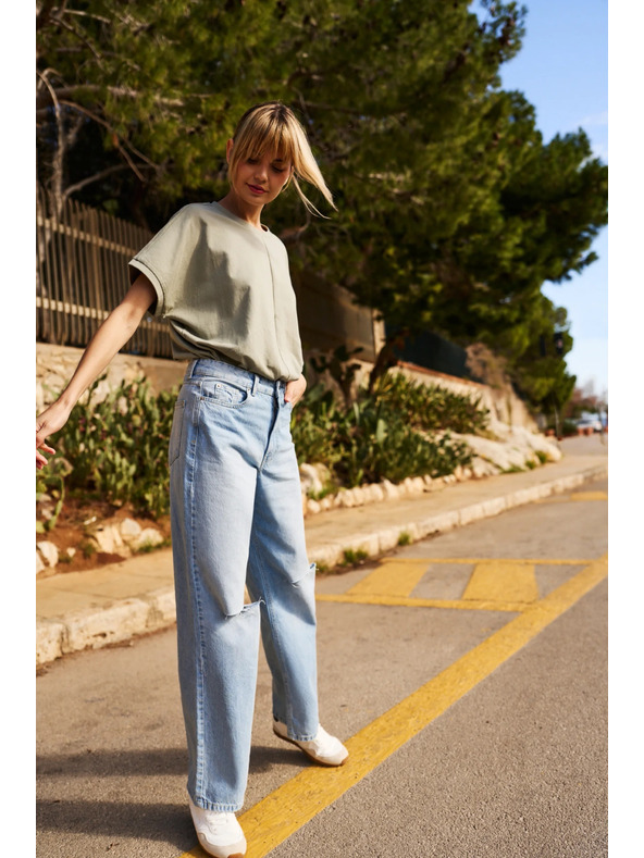 Moodo Kaki ženska ohlapna majica Moodo