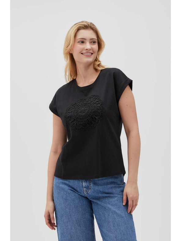 Moodo Črna ženska dolga srajca Moodo