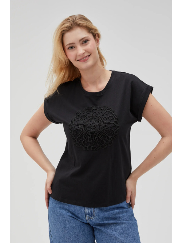 Moodo Črna ženska dolga srajca Moodo