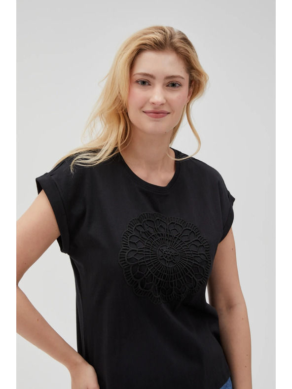 Moodo Črna ženska dolga srajca Moodo