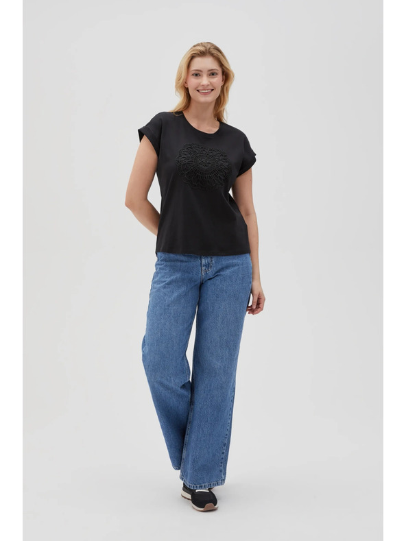 Moodo Črna ženska dolga srajca Moodo