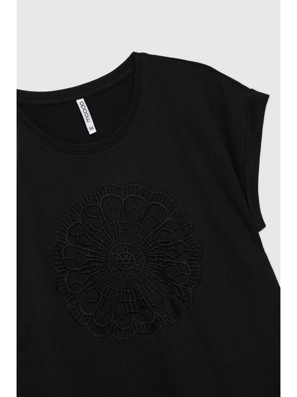 Moodo Črna ženska dolga srajca Moodo