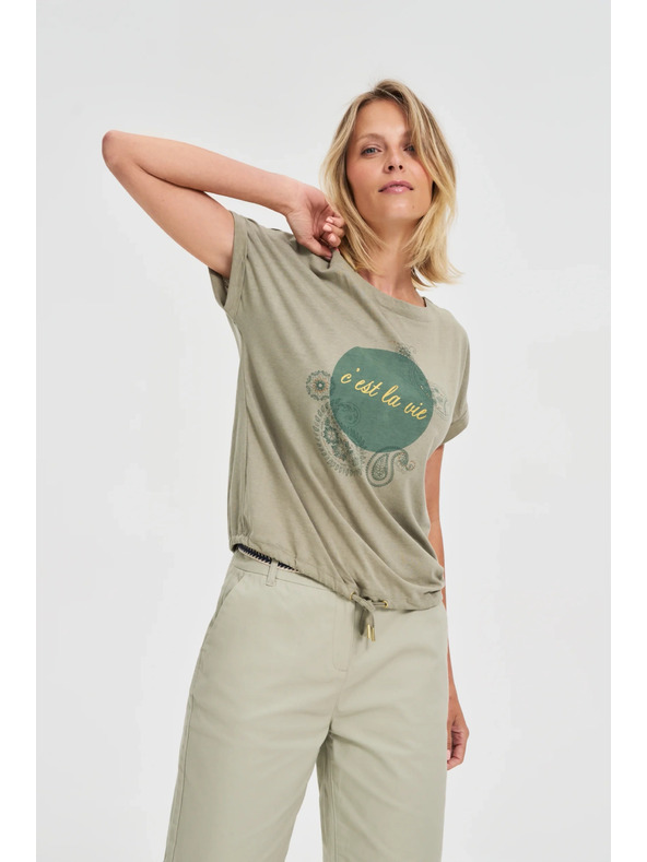 Moodo Olivna ženska majica Moodo