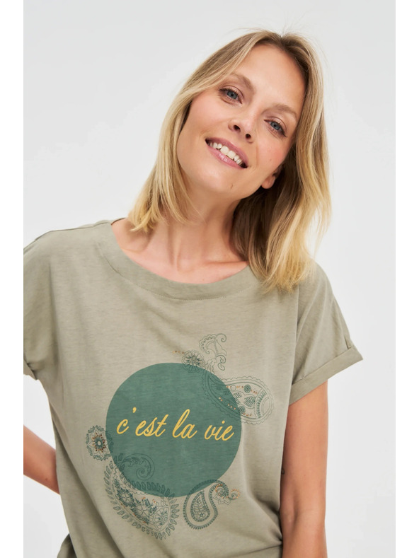 Moodo Olivna ženska majica Moodo