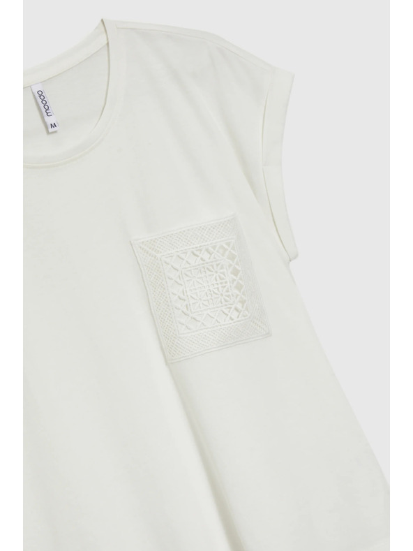 Moodo Bel bombažen top z žepom