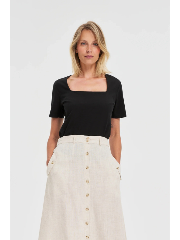 Moodo Črna ženska dolga srajca Moodo