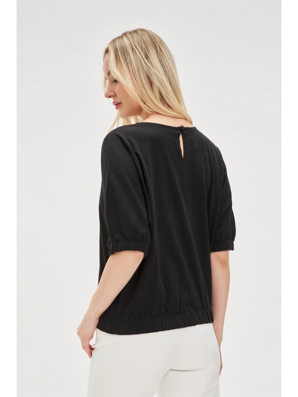 Moodo Črna ženska bombažna majica Moodo