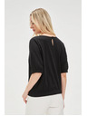 Moodo Črna ženska bombažna majica Moodo