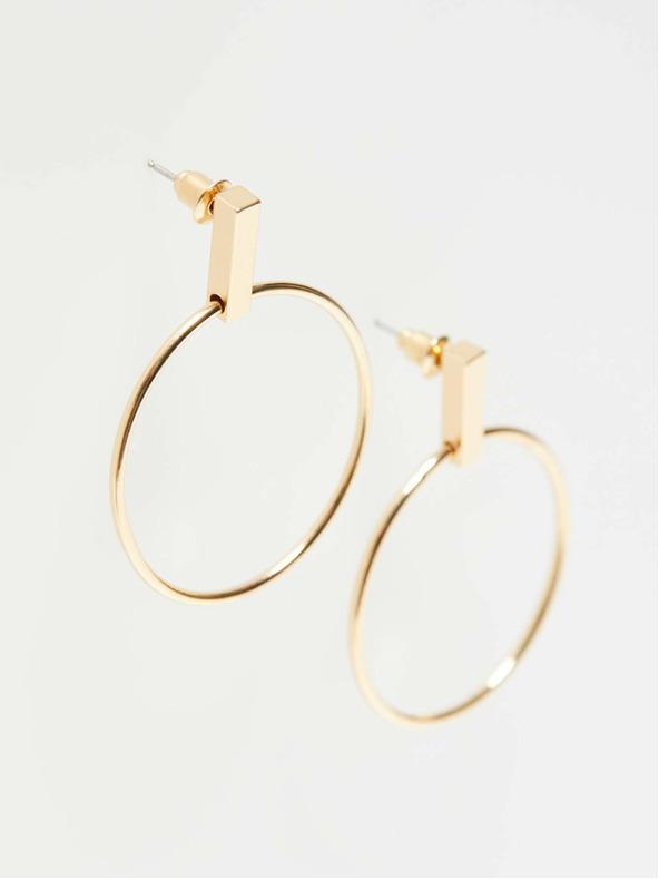 Moodo Pozlačeni okrogli uhani