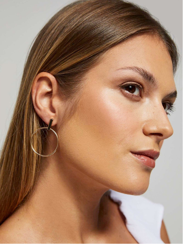 Moodo Pozlačeni okrogli uhani