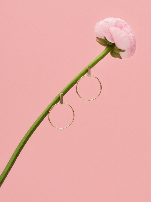 Moodo Pozlačeni okrogli uhani