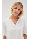 Moodo Bela ženska bluza z vezanjem