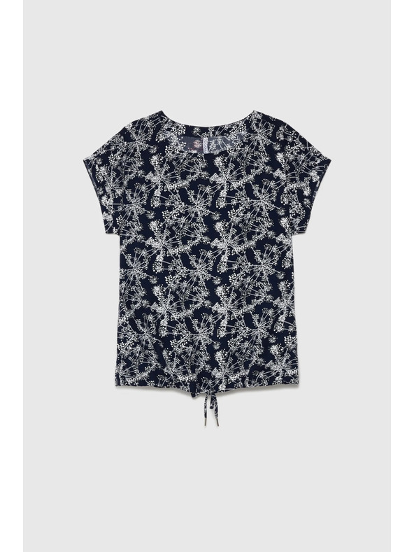 Moodo Temno modra ženska bluza z vezanjem