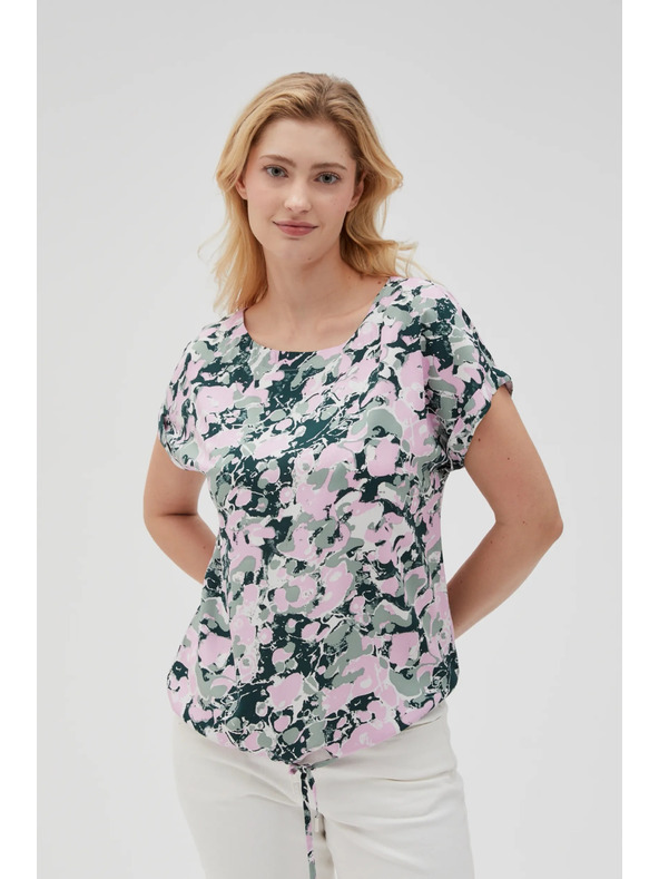 Moodo Rožnata ženska bluza z vezanjem