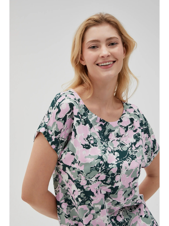 Moodo Rožnata ženska bluza z vezanjem