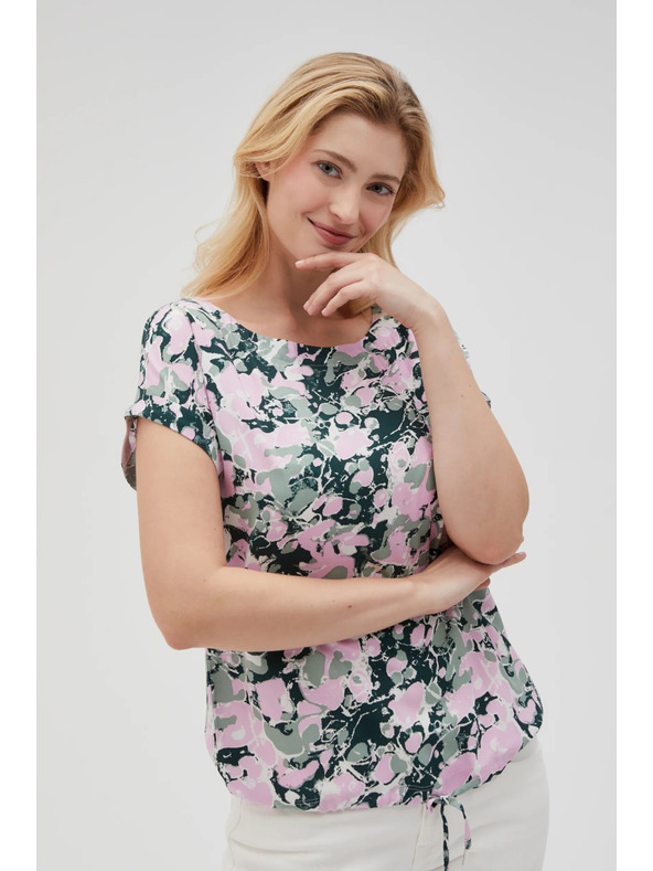 Moodo Rožnata ženska bluza z vezanjem