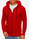 Edoti Rdeča moška jopica z zadrgo in kapuco Edoti