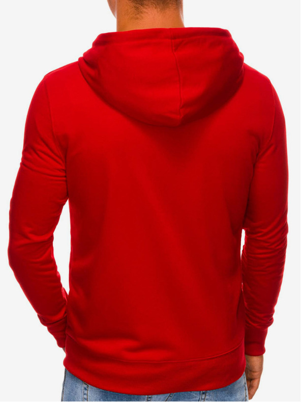 Edoti Rdeča moška jopica z zadrgo in kapuco Edoti