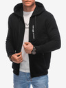 Edoti Črna moška jopa s kapuco na zadrgo Edoti