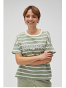 Moodo Olivno črtasto majico