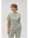 Moodo Olivno črtasto majico