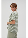 Moodo Olivno črtasto majico