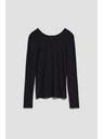 Moodo Črno žensko majico z dolgimi rokavi