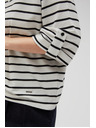 Moodo Črtasto belo-črno ohlapno majico
