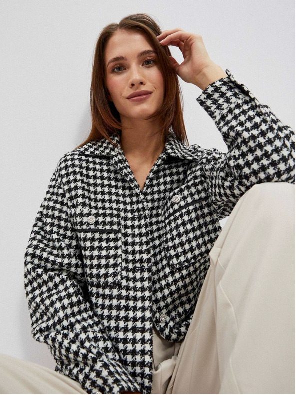 Moodo Črno-bela ženska jakna