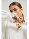 Moodo Bela ženska bluza z volani
