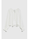Moodo Bela ženska bluza z volani