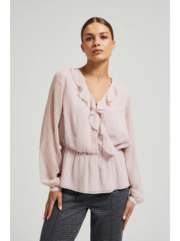 Moodo Roza ženska bluza z volani