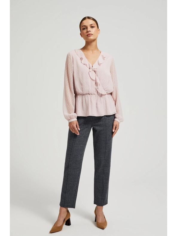 Moodo Roza ženska bluza z volani