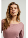 Moodo Dusty roza ženska majica z dolgimi rokavi