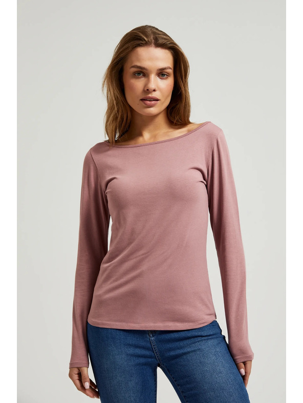 Moodo Dusty roza ženska majica z dolgimi rokavi