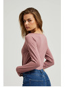 Moodo Dusty roza ženska majica z dolgimi rokavi