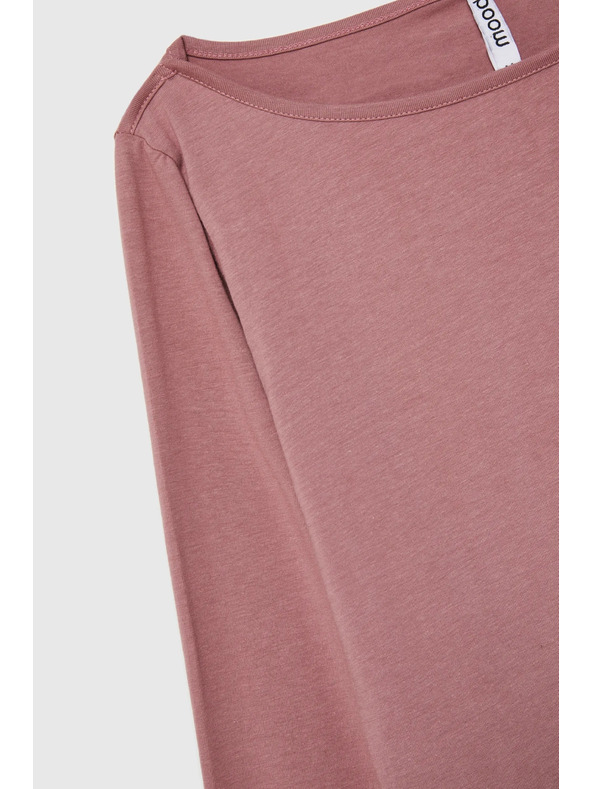 Moodo Dusty roza ženska majica z dolgimi rokavi