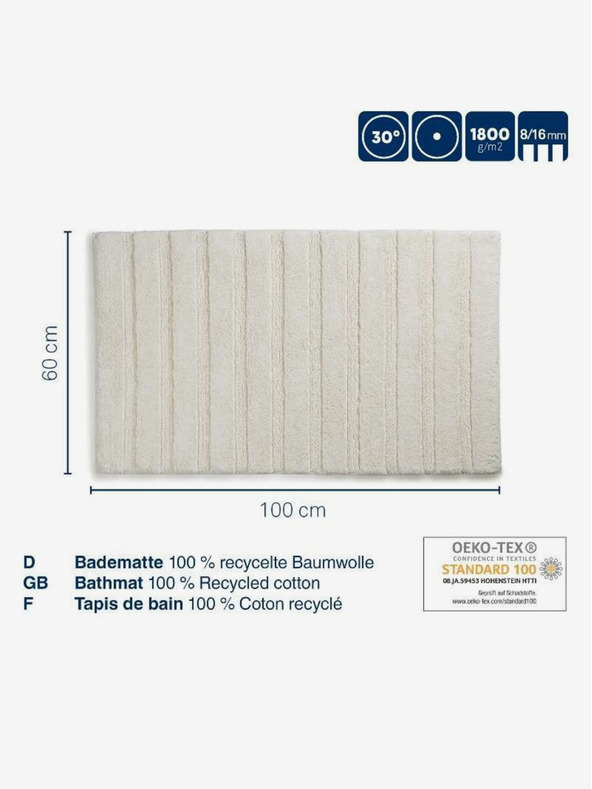 Kela Kopalniška preproga Megan 100x60 cm bombaž srebrnosiva KELA