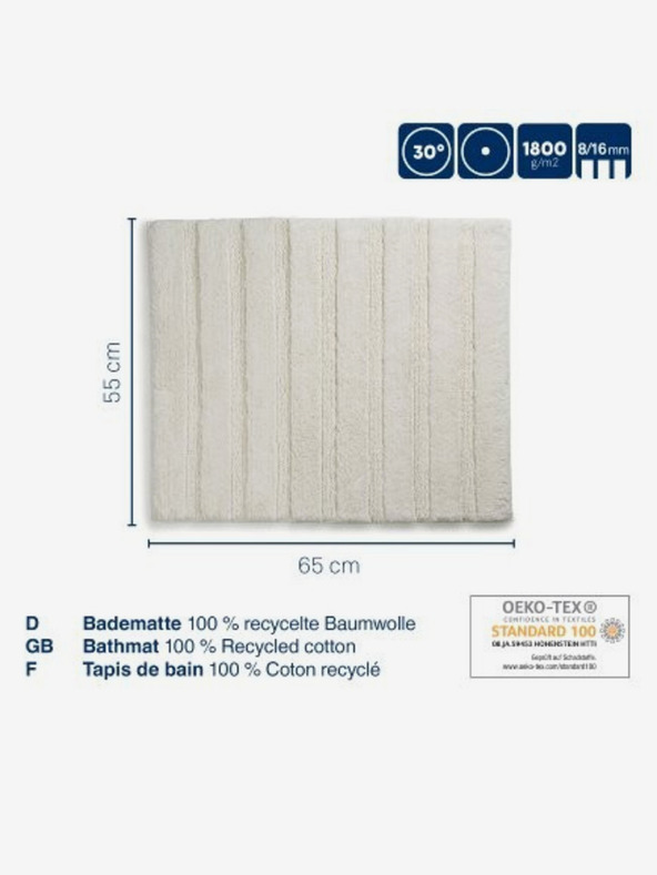 Kela Kopalniška preproga Megan 100% bombaž mahasto zelena 65,0x55,0x1,6cm KELA