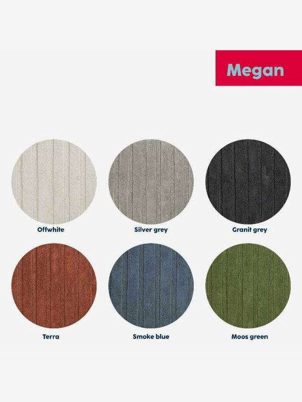 Kela Kopalniška preproga Megan 100 x 60 cm bombaž sivo-bela KELA