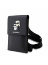 Karl Lagerfeld Karl Lagerfeld Saffiano Metal Logo NFT Torbica za telefon Black